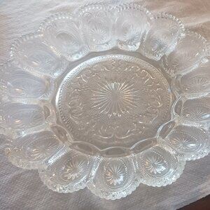 Crystal Deviled Egg holder/ plate/ server/ platter